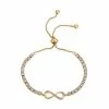 Brilliance Gold Tone Crystal Accent Infinity Adjustable Bracelet