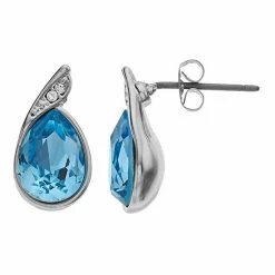 Brilliance Fine Silver Plated Crystal Teardrop Earrings Silver Tone Aqua -Brilliance Shop unnamed file 1058