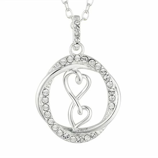 Brilliance Crystal Infinity Hearts Round Pendant Necklace 4 Brilliance Crystal Infinity Hearts Round Pendant Necklace - Image 2