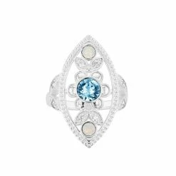 Brilliance Crystal Art Deco Navette Ring