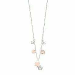 Brilliance Crystal Double Heart Charm Necklace