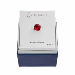Brilliance Silver Tone Red Crystal Cushion Ring -Brilliance Shop unnamed file 1096