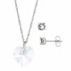 Brilliance Fine Silver-Plated Crystal Heart Pendant & Stud Earring Set Silver Tone Red -Brilliance Shop unnamed file 1118