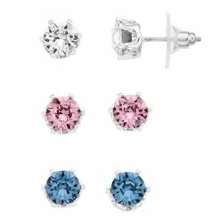 Brilliance Multi-Color Crystal Stud Earring Set