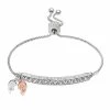 Brilliance Two-Tone "Friends Forever" Crystal Bar Bracelet Two Tone Rose Clear -Brilliance Shop unnamed file 114
