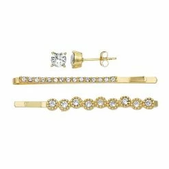 Brilliance 18k Gold Plated Crystal Hair Pins & Stud Earring Set Gold Tone -Brilliance Shop unnamed file 1145