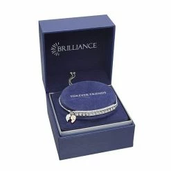 Brilliance Two-Tone "Friends Forever" Crystal Bar Bracelet Two Tone Rose Clear -Brilliance Shop unnamed file 116
