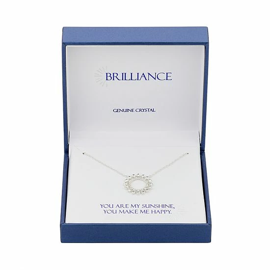 Brilliance Fine Silver Plated Crystal Open Sun Pendant Necklace 5 Brilliance Fine Silver Plated Crystal Open Sun Pendant Necklace - Image 3