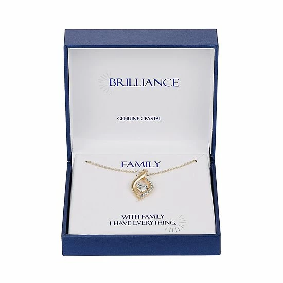 Brilliance Silver & Gold Tone Family Pendant Necklace 4 Brilliance Silver & Gold Tone Family Pendant Necklace - Image 2