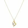 Brilliance Gold Tone "Mom" Open Heart Crystal Pendant Necklace