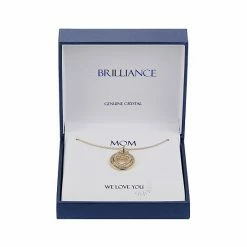 Brilliance Gold Tone "Mom" Crystal Accent Open Heart & Circle Pendant Necklace -Brilliance Shop unnamed file 1240