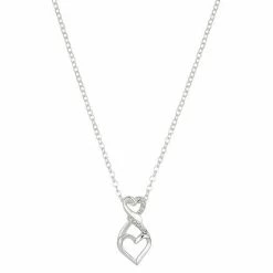 Brilliance Preciosa Crystal Double Heart Twist Pendant Necklace