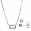 Brilliance Baguette Cut Crystal Pendant Necklace & Stud Earring Set Silver -Brilliance Shop unnamed file 1274
