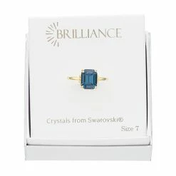 Brilliance Crystal Solitaire Ring Gold Tone Blue -Brilliance Shop unnamed file 131