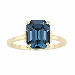 Brilliance Crystal Solitaire Ring Gold Tone Blue -Brilliance Shop unnamed file 132