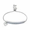 Brilliance Crystal Heart & Cross Bar Adjustable Bracelet Silver Tone Blue -Brilliance Shop unnamed file 144