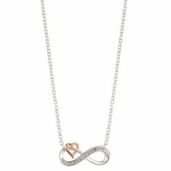 Brilliance Crystal Two-Tone Infinity Heart Necklace