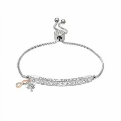 Brilliance Crystal Infinity Bar Adjustable Bracelet Two Tone Rose Clear -Brilliance Shop unnamed file 158