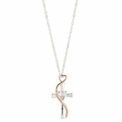 Brilliance Crystal Two-Tone Heart & Cross Pendant Necklace Two Tone -Brilliance Shop unnamed file 164