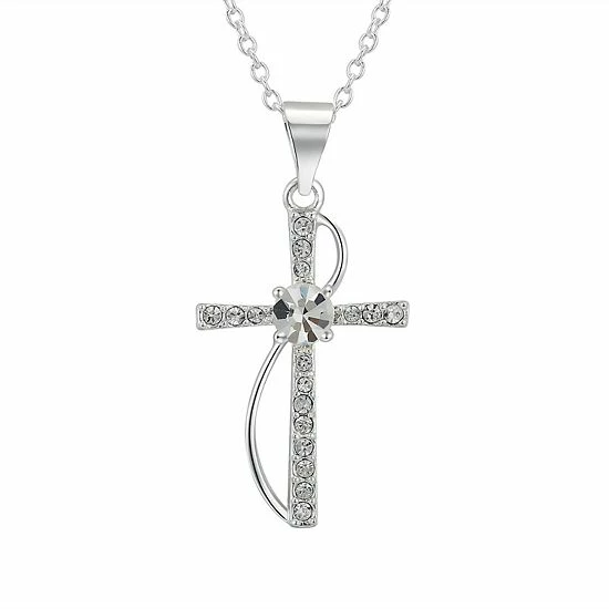 Brilliance Crystal Birthstone Cross Necklace March 4 Brilliance Crystal Birthstone Cross Necklace March - Image 2