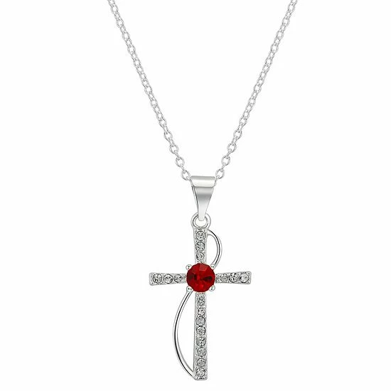Brilliance Crystal Birthstone Cross Necklace March 7 Brilliance Crystal Birthstone Cross Necklace March - Image 5