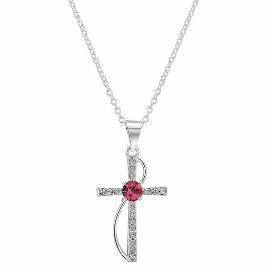 Brilliance Crystal Birthstone Cross Necklace March 10 Brilliance Crystal Birthstone Cross Necklace March - Image 8