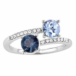 Brilliance Crystal Bypass Ring Silver Tone Blue Multi -Brilliance Shop unnamed file 189