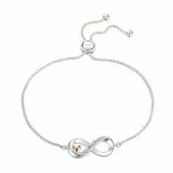 Brilliance Two-Tone Infinity Adjustable Bracelet With Crystal Accents
