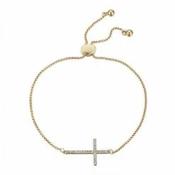 Brilliance Crystal Sideways Cross Bolo Bracelet Silver Tone -Brilliance Shop unnamed file 215
