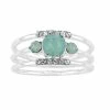 Brilliance Crystal Stack Ring Set Silver Tone Blue -Brilliance Shop unnamed file 225