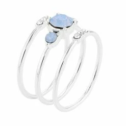 Brilliance Crystal Stack Ring Set Silver Tone Blue -Brilliance Shop unnamed file 229