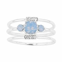 Brilliance Crystal Stack Ring Set Silver Tone Blue -Brilliance Shop unnamed file 233