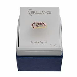 Brilliance Gold Tone Pink Crystal Cluster Ring -Brilliance Shop unnamed file 243