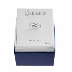 Brilliance Silver Tone Crystal Double X Ring -Brilliance Shop unnamed file 252