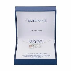 Brilliance Crystal "Friends Forever" Double Heart Charm Necklace Two Tone -Brilliance Shop unnamed file 255