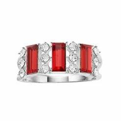 Brilliance Silver Plated Triple Baguette Crystal Ring Silver Tone Purple -Brilliance Shop unnamed file 281