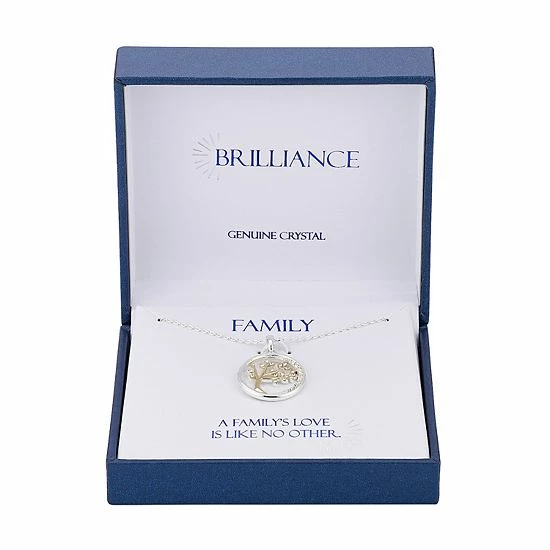 Brilliance Two Tone "A Family's Love Is Like No Other" Crystal Tree Necklace 5 Brilliance Two Tone "A Family's Love Is Like No Other" Crystal Tree Necklace - Image 3