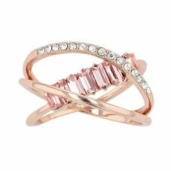 Brilliance Crystal Baguette Open Wrap Ring