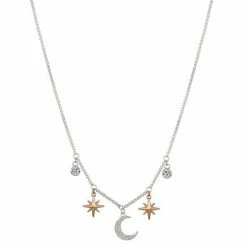 Brilliance Moon & Stars Charm Necklace