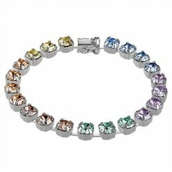 Brilliance Crystal Tennis Bracelet Gold Tone Multi