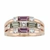 Brilliance Multi-Row Crystal Baguette Ring Gold Tone Purle Multi -Brilliance Shop unnamed file 316