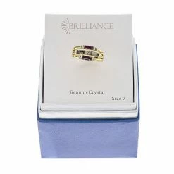 Brilliance Multi-Row Crystal Baguette Ring Gold Tone Purle Multi -Brilliance Shop unnamed file 318