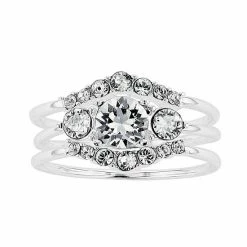 Brilliance 3-pc. Crystal Ring Set