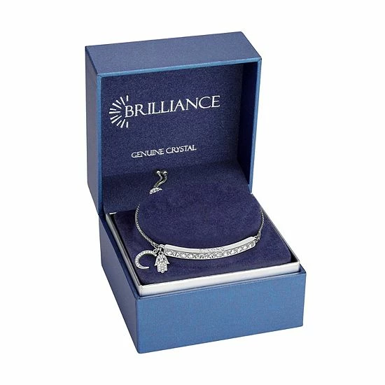 Brilliance Crystal "Strong" Adjustable Bracelet With Half Moon Charm 4 Brilliance Crystal "Strong" Adjustable Bracelet With Half Moon Charm - Image 2