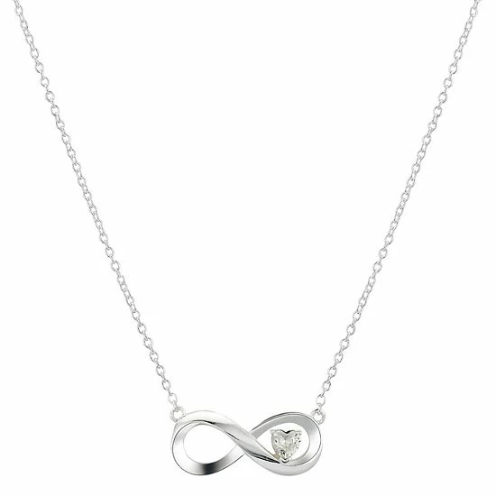 Brilliance Silver Tone Crystal Infinity Necklace 3 Brilliance Silver Tone Crystal Infinity Necklace