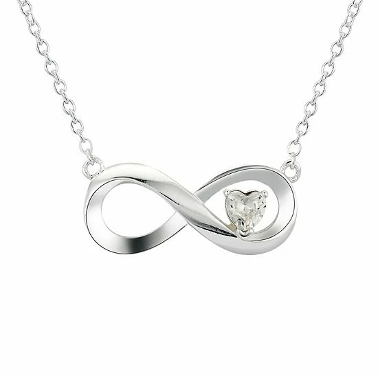 Brilliance Silver Tone Crystal Infinity Necklace 4 Brilliance Silver Tone Crystal Infinity Necklace - Image 2