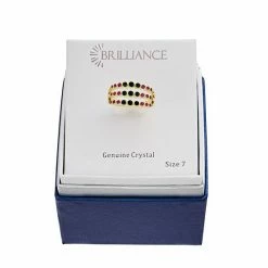 Brilliance Gold Tone Multicolor Crystal 3-Row Ring -Brilliance Shop unnamed file 381