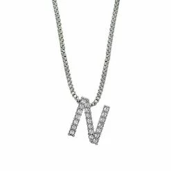 Brilliance Silver Plated Crystal Initial Pendant Silver Tone U -Brilliance Shop unnamed file 407