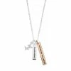 Brilliance Two-Tone "Sisters" & "Forever Friends" Crystal Butterfly Bar Pendant Necklace -Brilliance Shop unnamed file 432