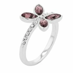 Brilliance Purple Crystal & Silver Tone Butterfly Ring -Brilliance Shop unnamed file 436